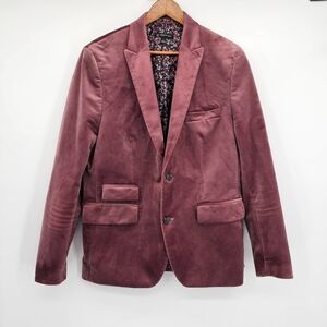 INC International Concepts Slim Fit Velveteen Mauve Blazer Mens Size Large